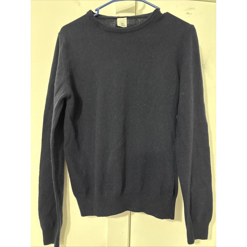 Iris & Ink Merino Wool & Cashmere Sweater Navy XS  Excellent Made‎ In Italy